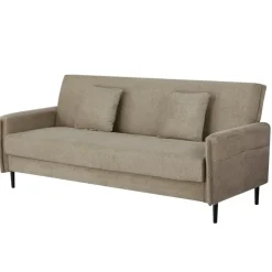 Slaapbanken|Slaapbanken-Giga Meubel Slaapbank 3-Zits - Taupe Stof - Zithoogte 47cm - 200x85x87cm - Torvi