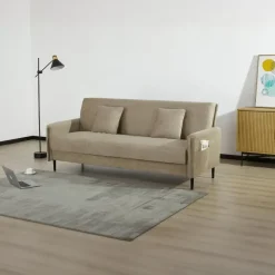 Slaapbanken|Slaapbanken-Giga Meubel Slaapbank 3-Zits - Taupe Stof - Zithoogte 47cm - 200x85x87cm - Torvi