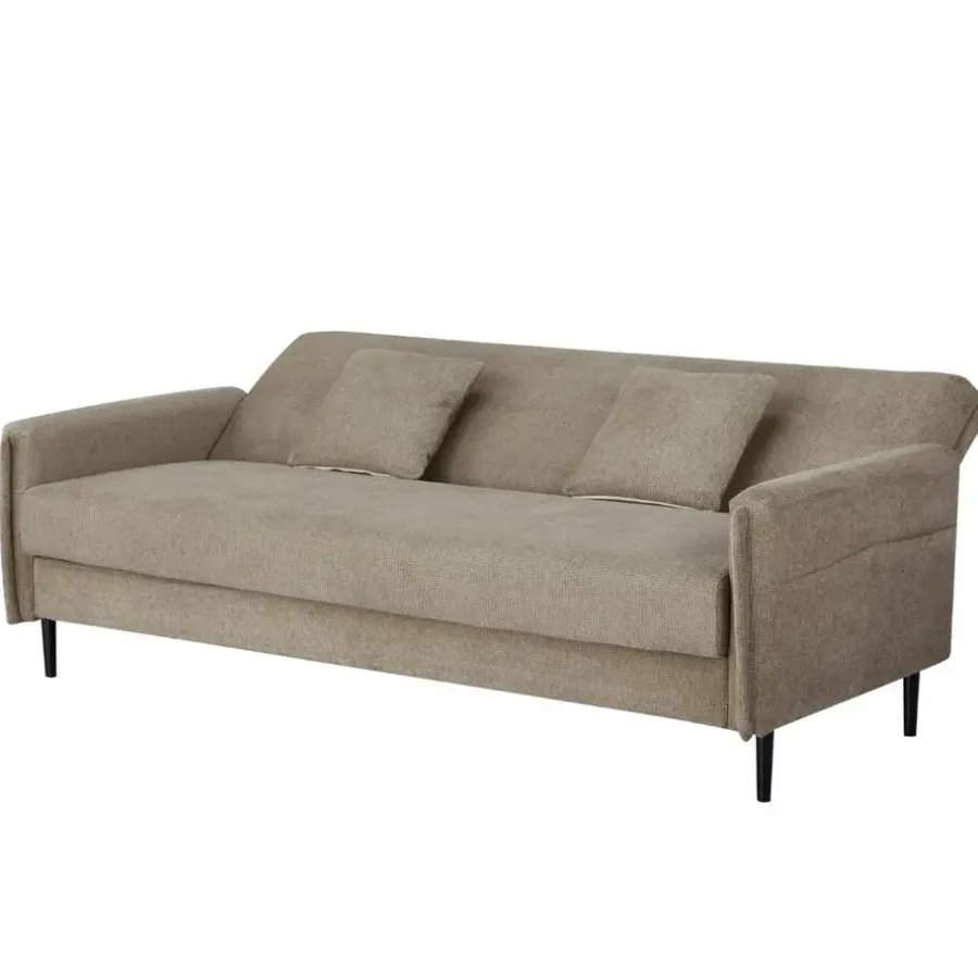 Slaapbanken|Slaapbanken-Giga Meubel Slaapbank 3-Zits - Taupe Stof - Zithoogte 47cm - 200x85x87cm - Torvi