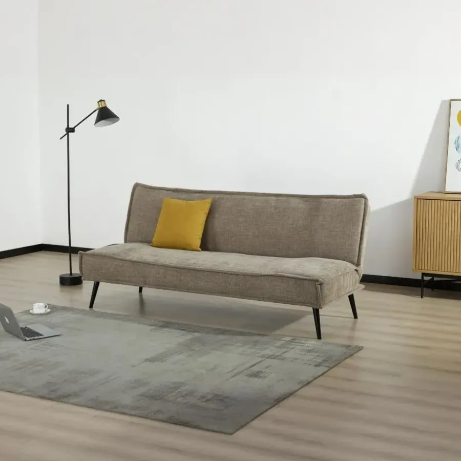 Giga Meubel Slaapbank 3-Zits - Taupe Stof - Zithoogte 43cm - 181x83x81cm - Mali