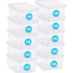 Opbergboxen-SmartStore Stevige Opbergbox 14L Set van 3 - 40x30x18cm