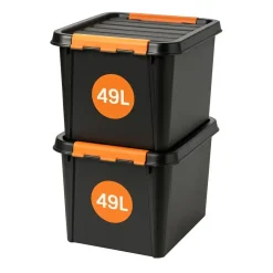 Opbergboxen-SmartStore Stevige Opbergbox 49L Set van 2 - 59x39x34cm