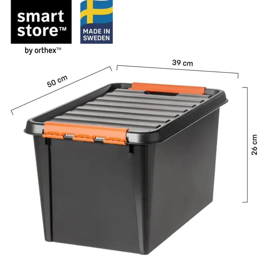 Opbergboxen-SmartStore Stevige Opbergbox 49L Set van 3 - 59x39x34cm