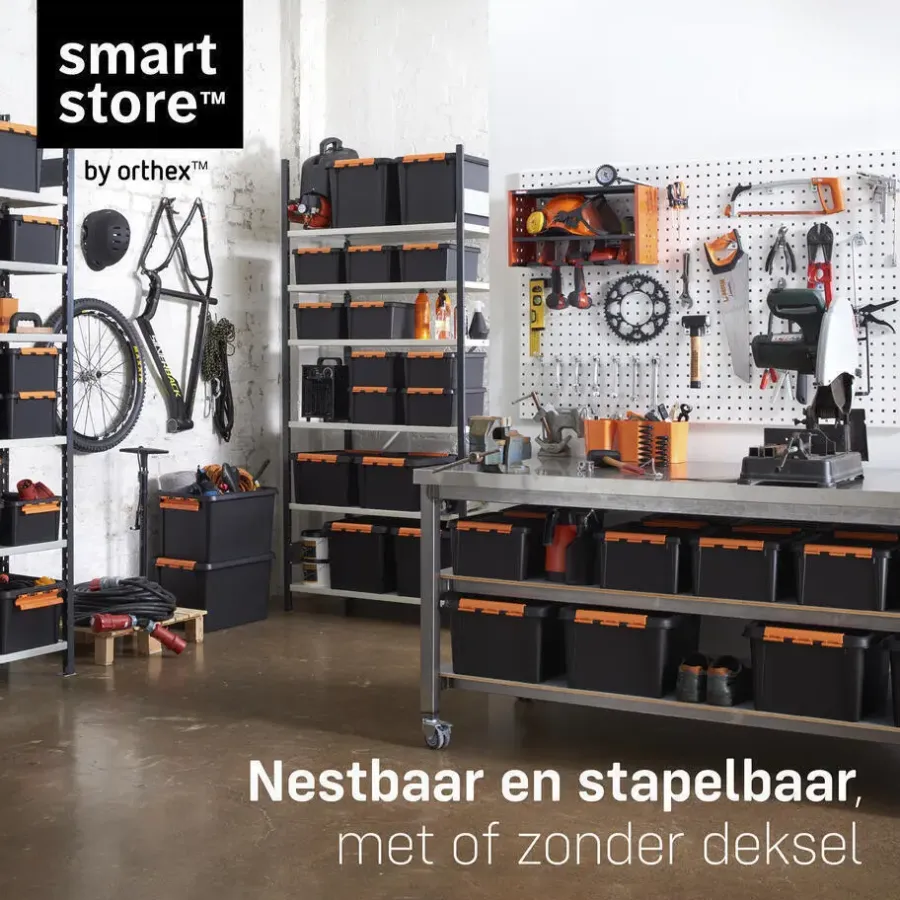 Opbergboxen-SmartStore Stevige Opbergbox 49L Set van 3 - 59x39x34cm
