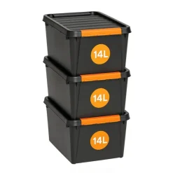 Opbergboxen-SmartStore Stevige Opbergbox 14L Set van 3 - 40x30x19cm