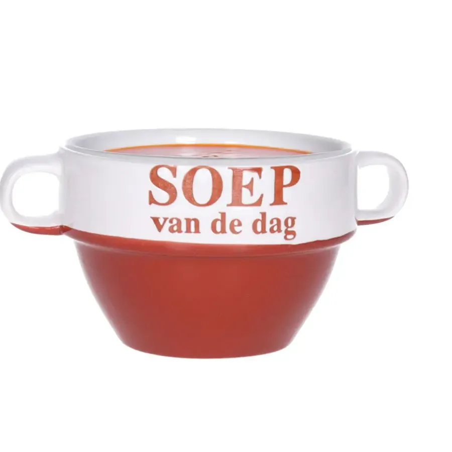 Kommen-Merkloos Soepkommen - Soep van de dag - rood - Stapelbaar