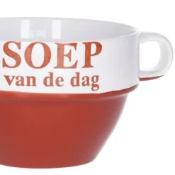 Kommen-Merkloos Soepkommen - Soep van de dag - rood - Stapelbaar