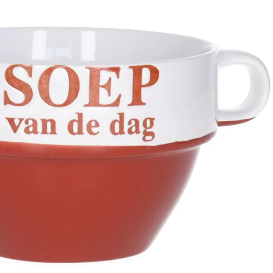 Kommen-Merkloos Soepkommen - Soep van de dag - rood - Stapelbaar