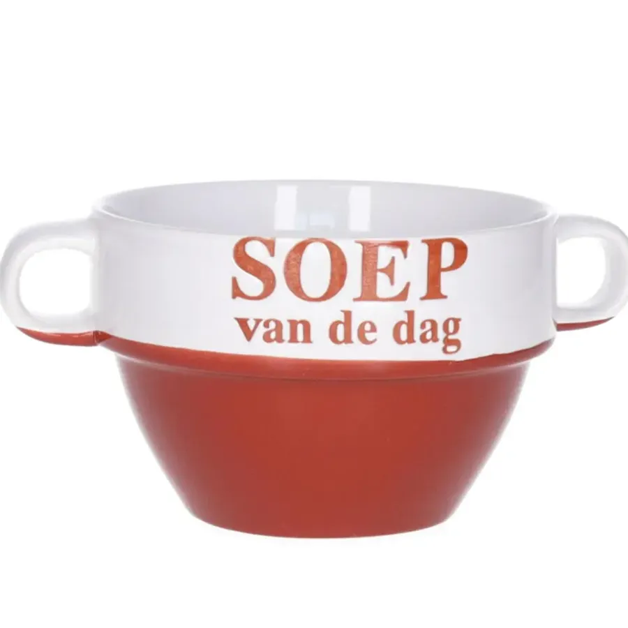 Kommen-Merkloos Soepkommen - Soep van de dag - rood - Stapelbaar