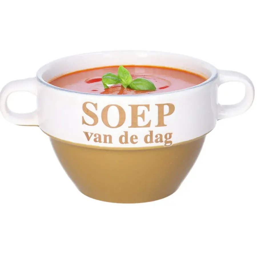 Merkloos Soepkommen - Soep van de dag - Cappuccino bruin - Stapelbaar