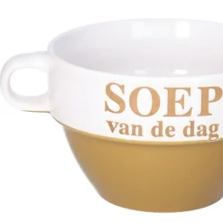 Merkloos Soepkommen - Soep van de dag - Cappuccino bruin - Stapelbaar