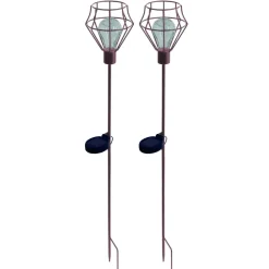 Solar Tuinverlichting-Luxform Solar Grondspies Tuinlamp - Pentagon - 2 stuks