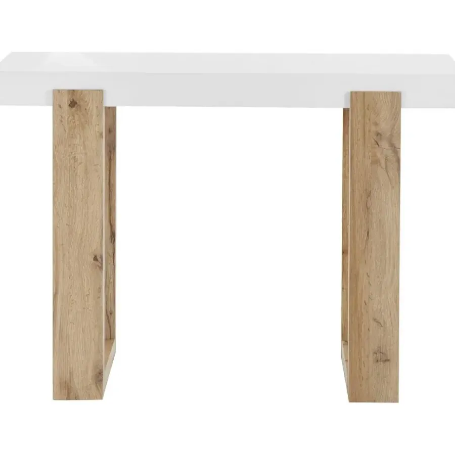 Loft24 Solid - Consoletafel in wit/eikenoptik