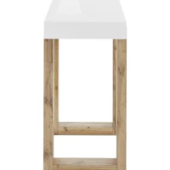 Loft24 Solid - Consoletafel in wit/eikenoptik