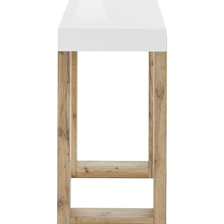 Loft24 Solid - Consoletafel in wit/eikenoptik