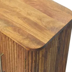 Dressoirs-Artisan Furniture Solis Geribbelde Dressoir, 2 Deuren en 2 Planken, Lichtbruin