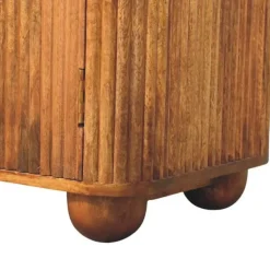 Dressoirs-Artisan Furniture Solis Geribbelde Dressoir, 2 Deuren en 2 Planken, Lichtbruin