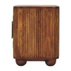 Dressoirs-Artisan Furniture Solis Geribbelde Dressoir, 2 Deuren en 2 Planken, Lichtbruin