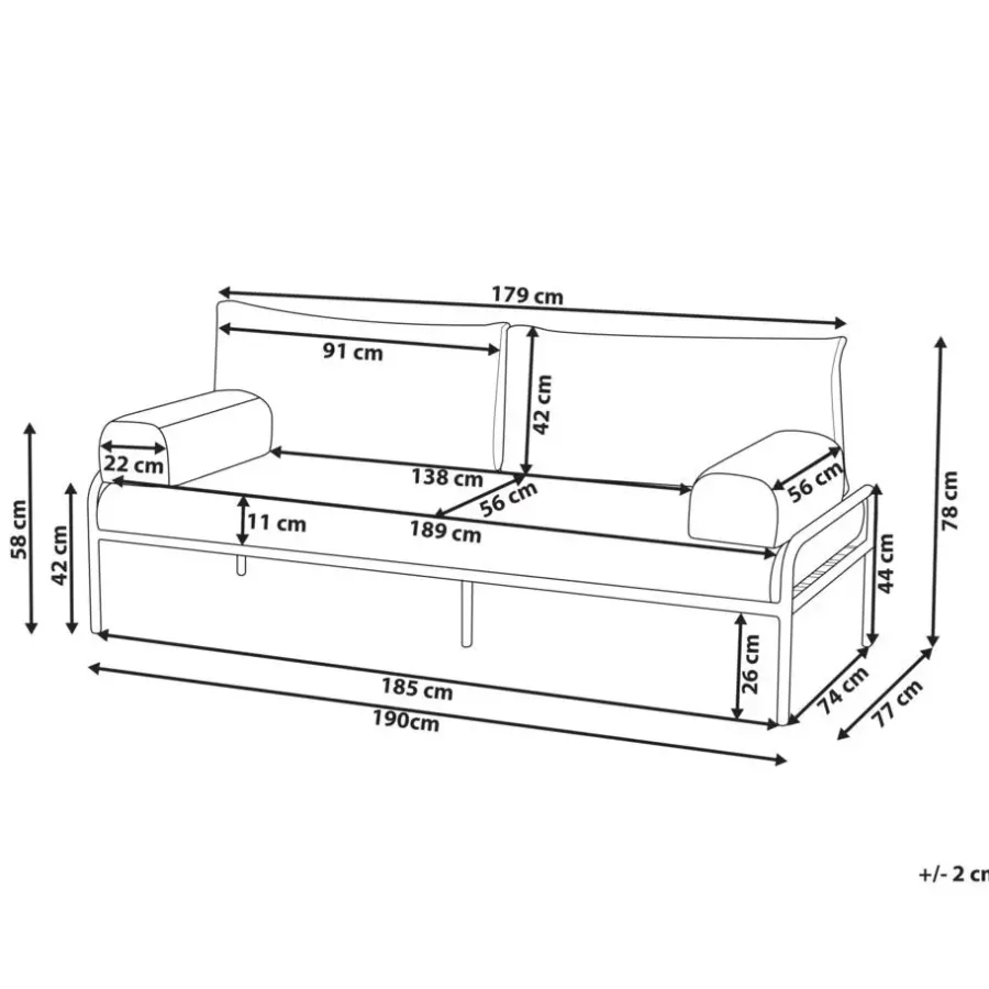 Leen Bakker SOLOFRA - Tuinbank 2-zits - Mintgroen - Aluminium