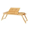 Dienbladen-Songmics Bamboe Laptopbureau - Ergonomisch