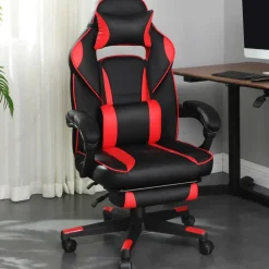 Songmics Ergonomische bureaustoel Zwart/Rood - 150 kg