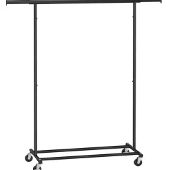 Kledingopbergers|Kledingrekken-Songmics Kledingrek Astrid - 132 x 45,5 x 160 cm - Zwart