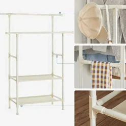 Songmics Metalen kledingstandaard belastbaar tot 70 kg, eenvoudige montage, 2