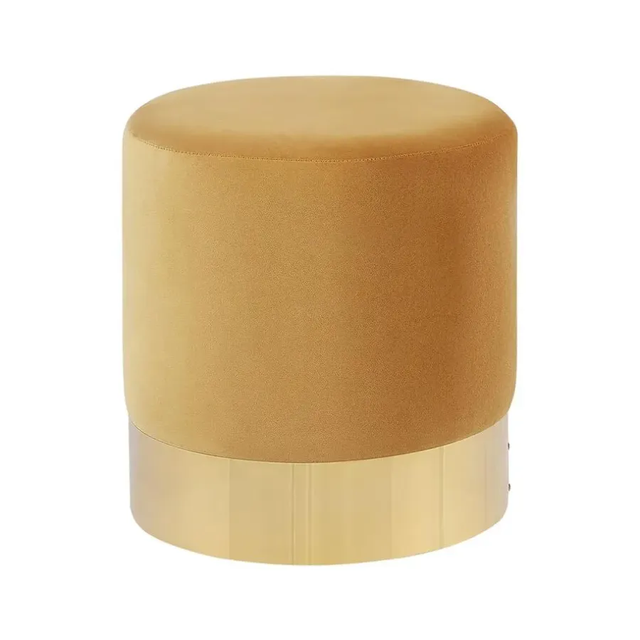 Poefen-Beliani SOPHIA - Poef - Geel - 39 cm - Fluweel