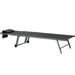 Ligbedden-Leen Bakker SORONI - Ligstoel set van 2 - Grijs/Zwart - Staal