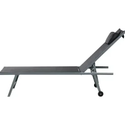Ligbedden-Leen Bakker SORONI - Ligstoel set van 2 - Grijs/Zwart - Staal