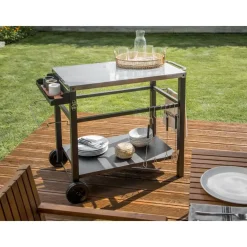 Barbecues En Accessoires-Beliani SPIAZZI - Keukentrolley - Zwart - Staal