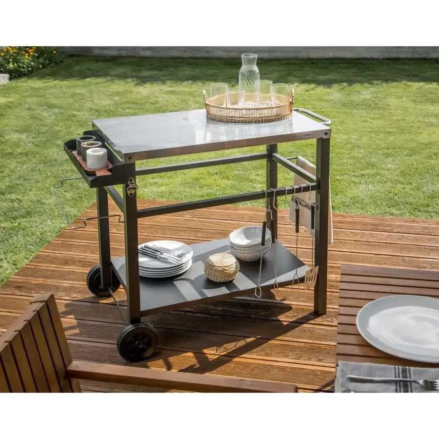 Barbecues En Accessoires-Beliani SPIAZZI - Keukentrolley - Zwart - Staal