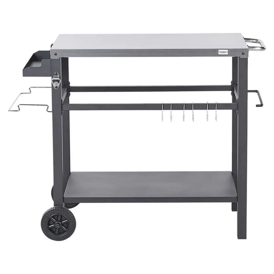 Barbecues En Accessoires-Beliani SPIAZZI - Keukentrolley - Zwart - Staal