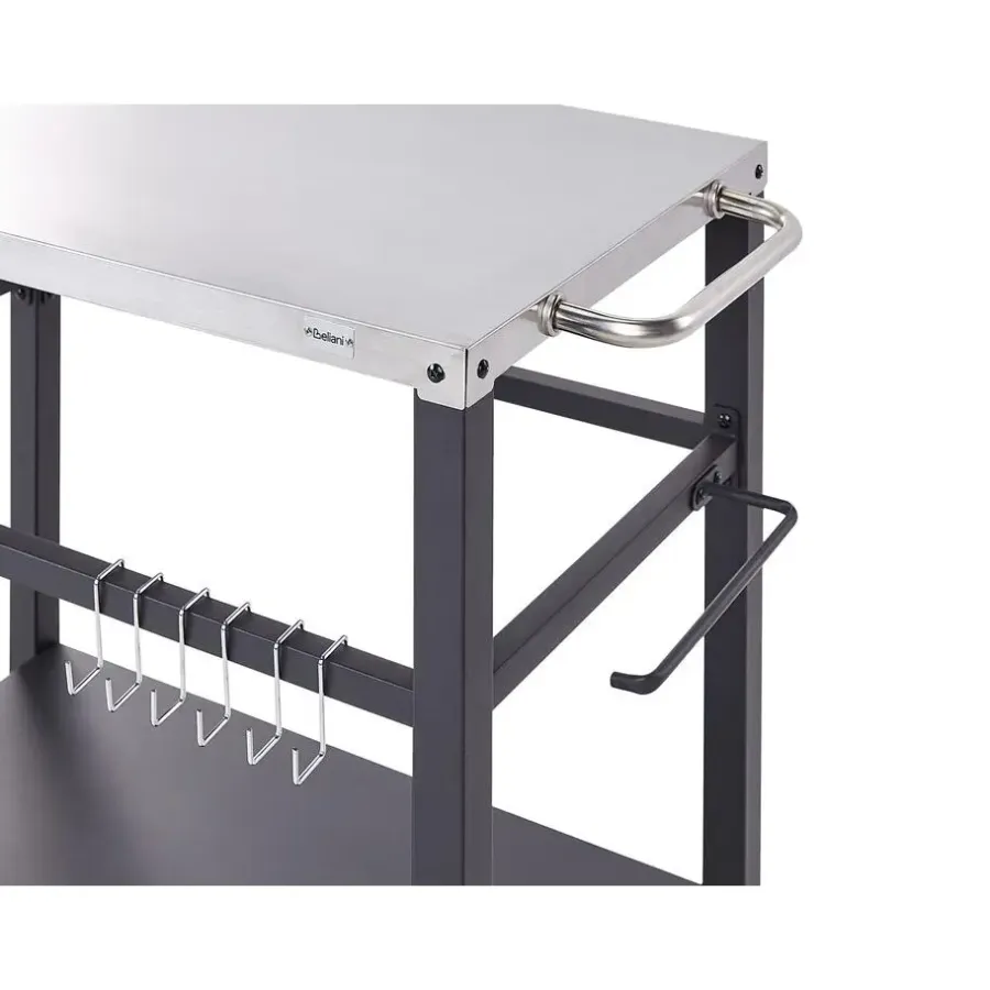 Barbecues En Accessoires-Beliani SPIAZZI - Keukentrolley - Zwart - Staal