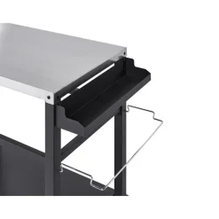 Barbecues En Accessoires-Beliani SPIAZZI - Keukentrolley - Zwart - Staal