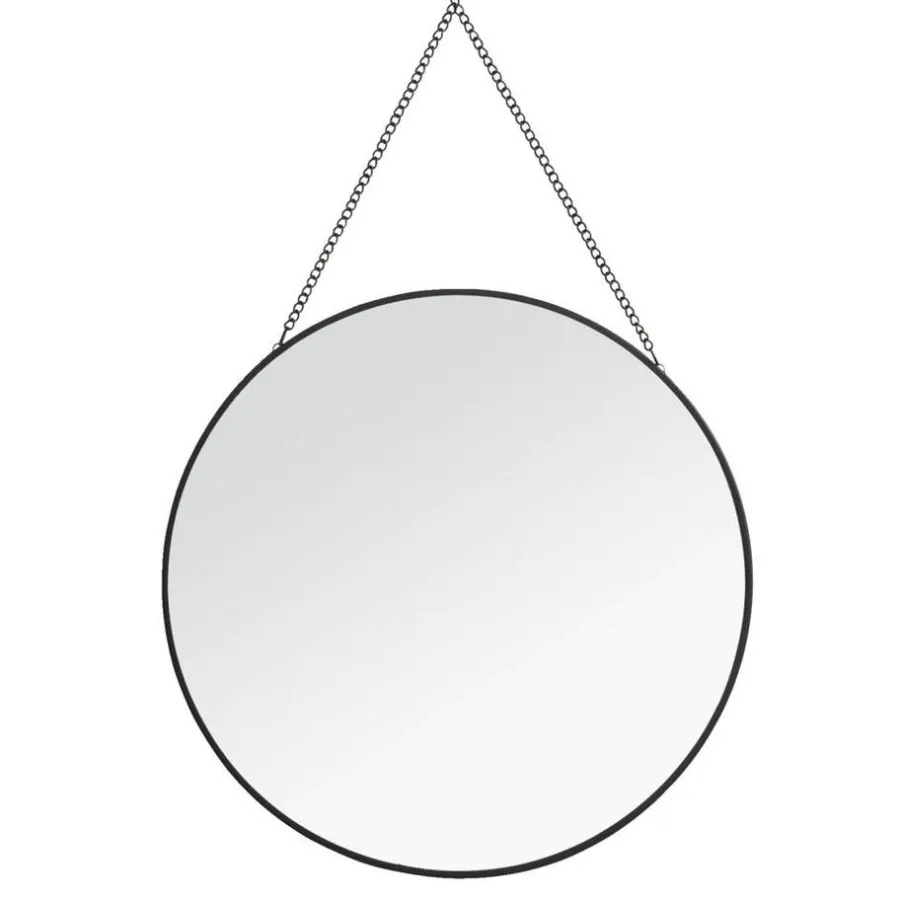 Spiegels-Leen Bakker Spiegel Madrid - zwart - Ø29 cm
