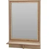 Spiegels-Merkloos Spiegel met plank - vierkant - MDF - kralen rand - 40 x 10 x 60cm