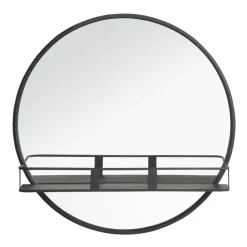 Leen Bakker Spiegel met plateau Roel - zwart - 12xØ50 cm