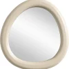 Leen Bakker Spiegel Moma off-white hout - Ø24,5 cm