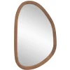 Leen Bakker Spiegel Organic - antraciet/bruin - hout - 58x37x2 cm