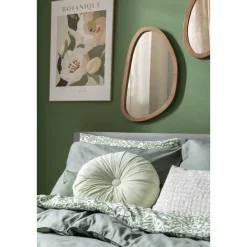 Leen Bakker Spiegel Organic - antraciet/bruin - hout - 58x37x2 cm