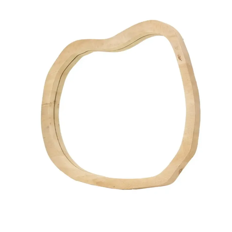 Giga Meubel Spiegel Organisch Naturel Mangohout - 67x57x4cm - Eef