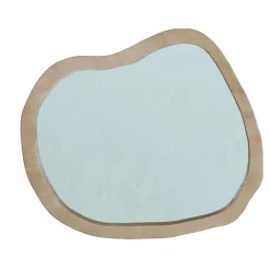 Giga Meubel Spiegel Organisch Naturel Mangohout - 67x57x4cm - Eef