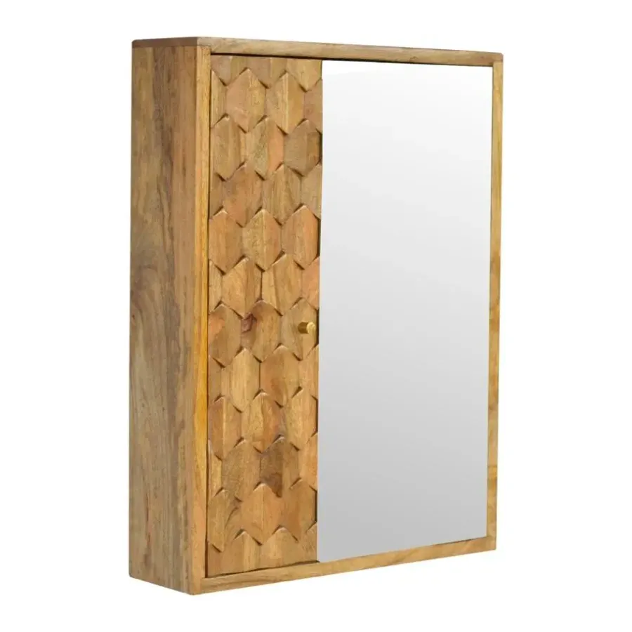 Artisan Furniture Spiegelkast met Houtsnijwerk