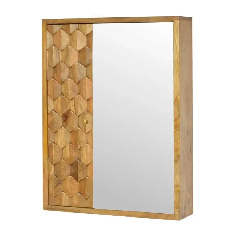 Artisan Furniture Spiegelkast met Houtsnijwerk