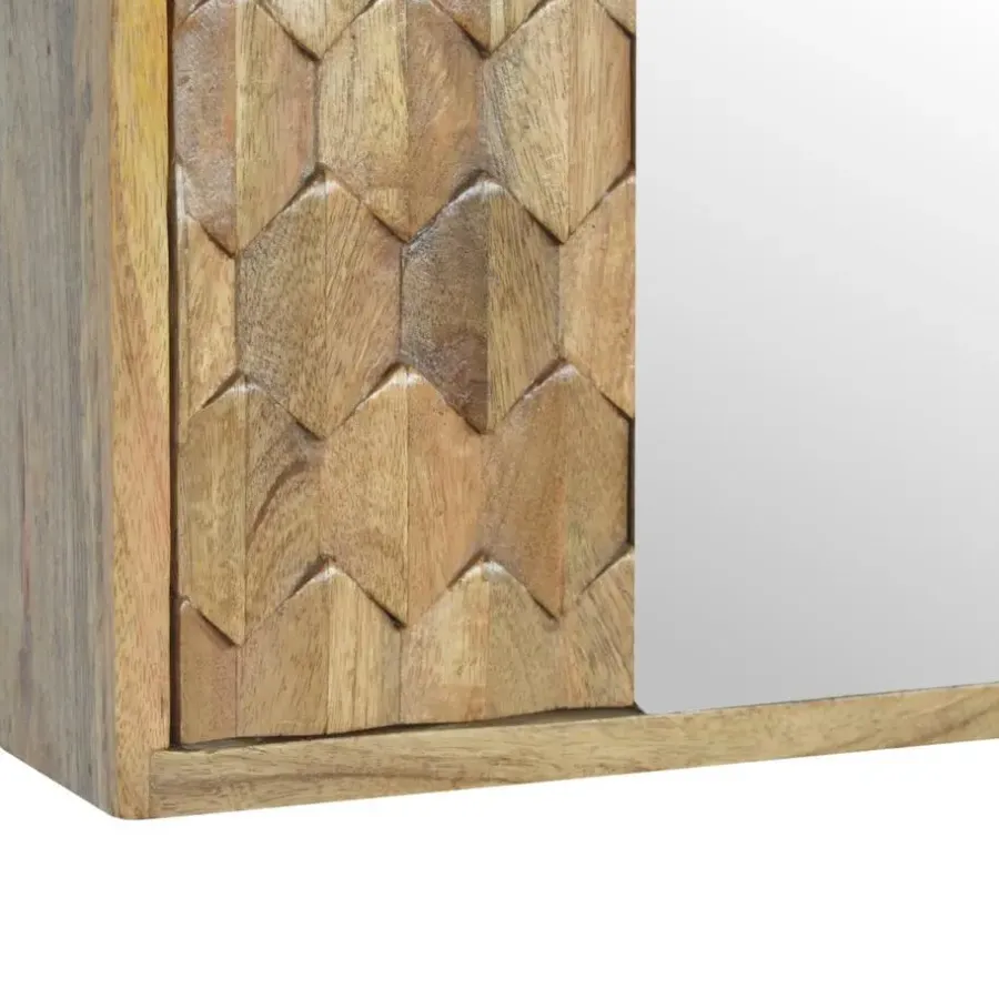 Artisan Furniture Spiegelkast met Houtsnijwerk