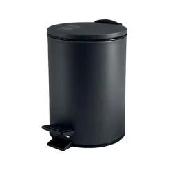 Spirella Pedaalemmer Cannes - zwart - 3L - metaal - 17 x 25 cm