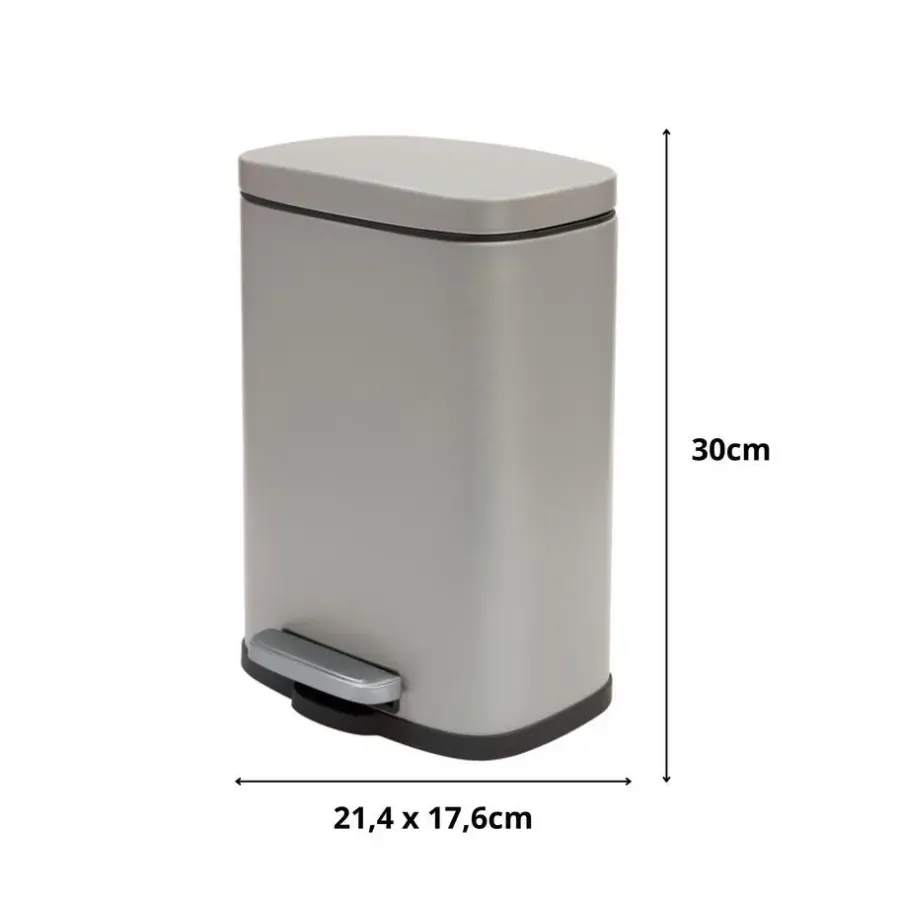 Spirella Pedaalemmer Venice - beige - 5L - metaal - 21 x 30 cm