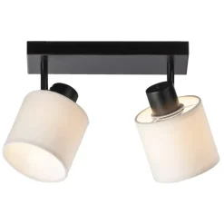 Spots-Leen Bakker Spot 2-lichts Amani - zwart/off-white - E27
