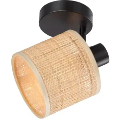 Leen Bakker Spot Romana - naturel/mat zwart - 17xØ13 cm